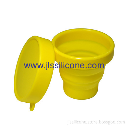 Collapsible Silicone Rubber Cup With Lid
